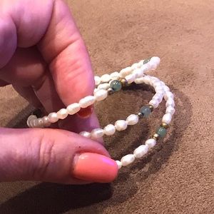 💚FRESH WATER PEARL COIL BRACELET💚